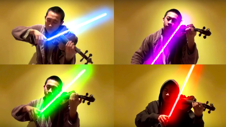 Star Wars Il Risveglio della Forza: il tema suonato con la Spada Laser Star Wars Il Risveglio della Forza: il tema suonato con la Spada Laser