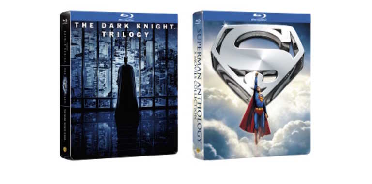 DC e Warner, Blu-Ray Steelbook: La Trilogia de Il Cavaliere Oscuro e Superman Anthology DC e Warner, Blu-Ray Steelbook: La Trilogia de Il Cavaliere Oscuro e Superman Anthology