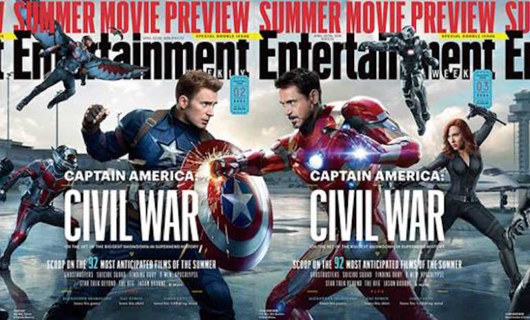 Captain America Civil War: scoppia la guerra sulla cover di EW Captain America Civil War: scoppia la guerra sulla cover di EW