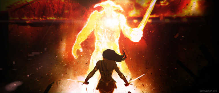 Wonder Woman contro Ares nei concept dal film Wonder Woman contro Ares nei concept dal film