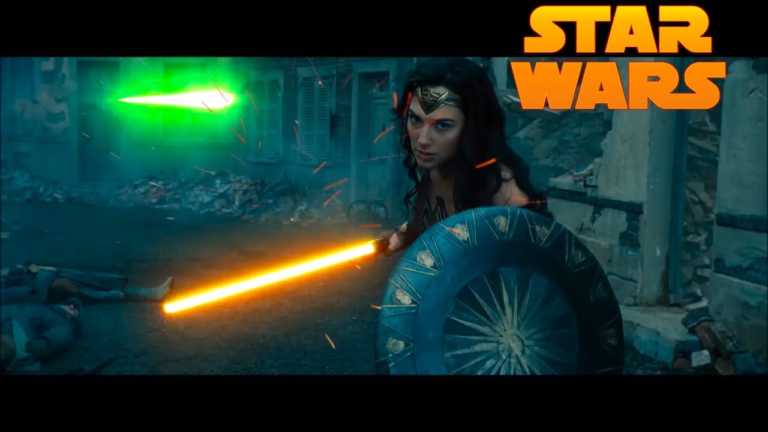 Wonder Woman combatte con una spada laser nel video mash-up Wonder Woman combatte con una spada laser nel video mash-up