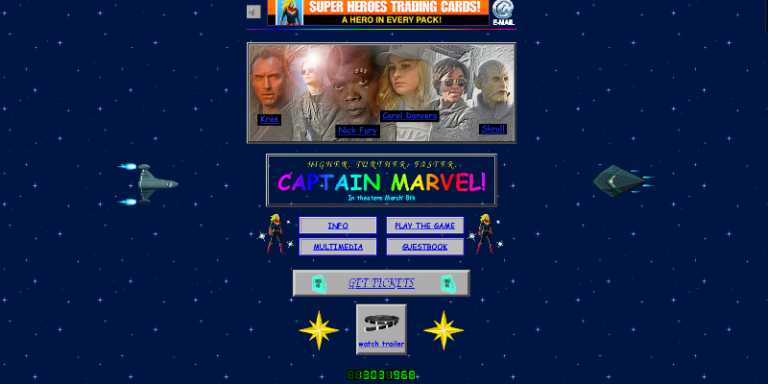 Captain Marvel: 8 curiosi easter egg dal sito in versione anni 90 Captain Marvel: 8 curiosi easter egg dal sito in versione anni 90