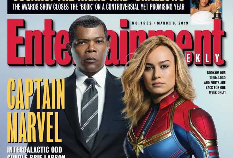 Captain Marvel: Brie Larson e Samuel L. Jackson sulla cover di EW Captain Marvel: Brie Larson e Samuel L. Jackson sulla cover di EW