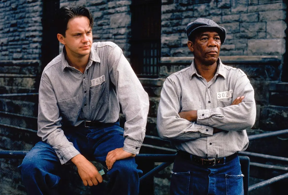 Morgan Freeman and Tim Robbins in Le ali della libertà