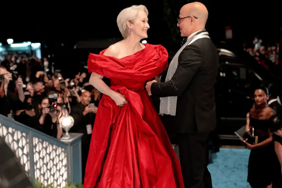 Il Diavolo Veste Prada 2 Streep Tucci Mery Streep e Stanley Tucci in Il Diavolo Veste Prada 2