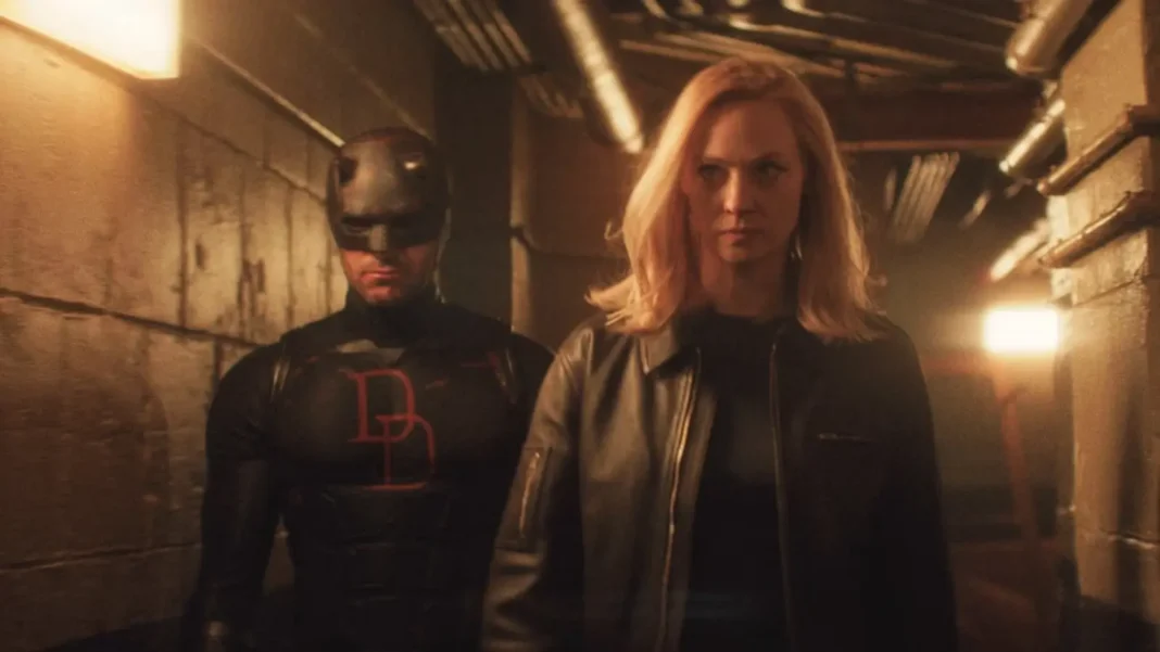 Matt Murdock e Karen Page in Daredevil-Rinascita - Stagione 2 Matt Murdock e Karen Page in Daredevil-Rinascita - Stagione 2