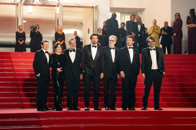 Rodrigo Teixeira, Miles Teller, James Gray, Adam Driver, Anthony Katagas, Raffaella Leone e Scott Morris al Festival di Cannes 2026