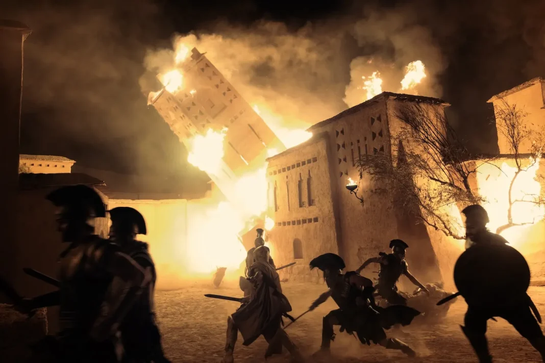 Scene di gueera in Odissea (2026)