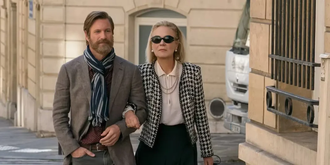 Aaron Eckhart e Marthe Keller in The-Romanoffs Amazon