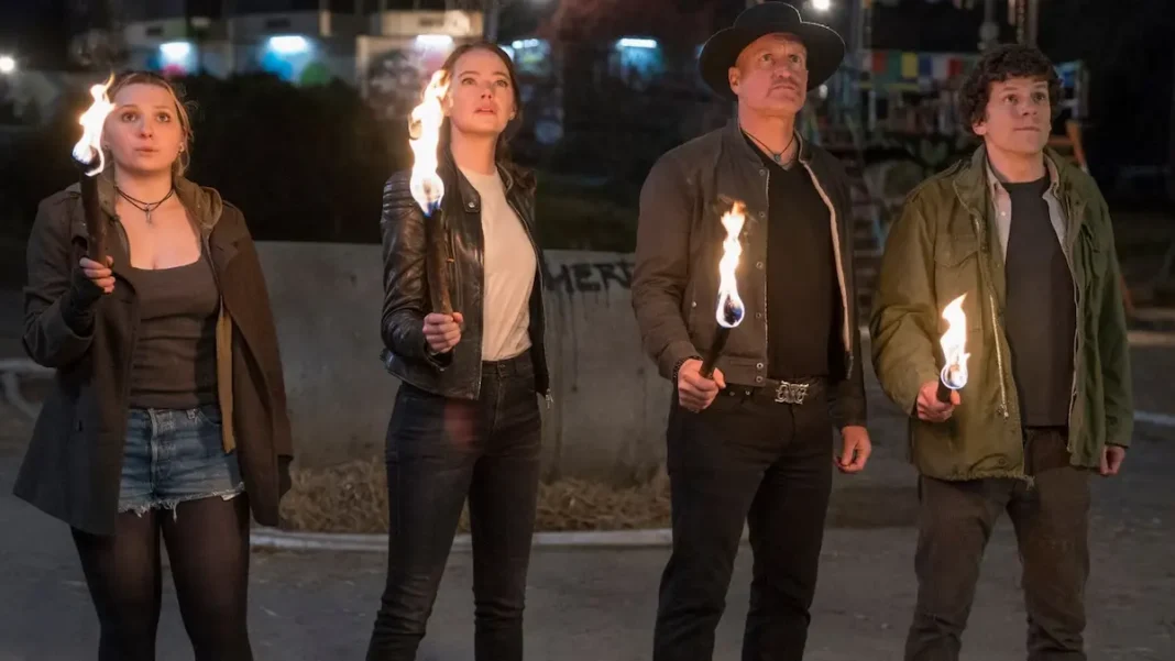 Abigail Breslin Emma Stone Woody Harrelson e Jesse-Eisenberg in Zombieland 2 Abigail Breslin Emma Stone Woody Harrelson e Jesse-Eisenberg in Zombieland 2