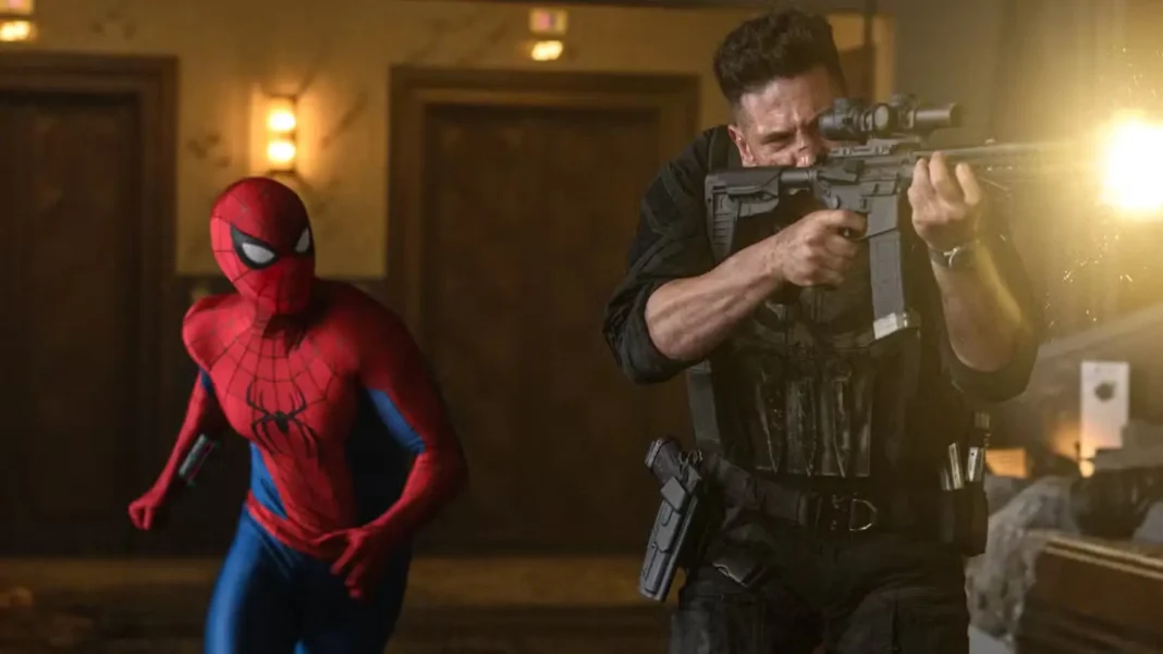 Punisher e Peter Parker in Spider-Man-Brand New Day