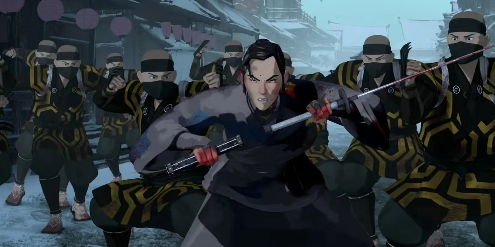 mizu-and-warriors-in Blue Eye Samurai